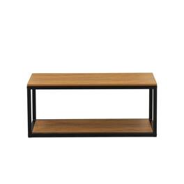 East West Furniture - Norwich Coffee Table for Living Room, Mid Century Modern Coffee Table in Powder Coating Color - Black