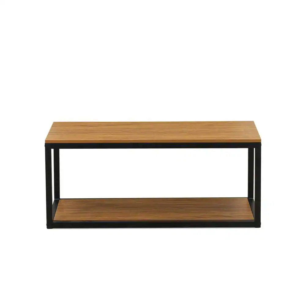 Front. East West Furniture - Norwich Coffee Table for Living Room, Mid Century Modern Coffee Table in Powder Coating Black Color - Black.