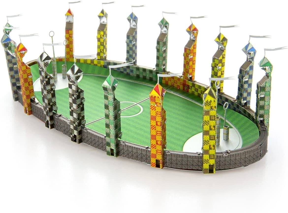 Alt View 3. Metal Earth - Metal Earth Fascinations Harry Potter Quidditch Pitch 3D Metal Model Kit - Silver.