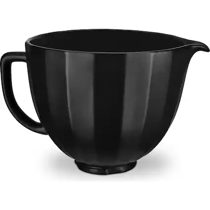 Front. KitchenAid - 5-Qt. Ceramic Bowl for Tilt-Head Stand Mixers, Black Shell - Black Shell.