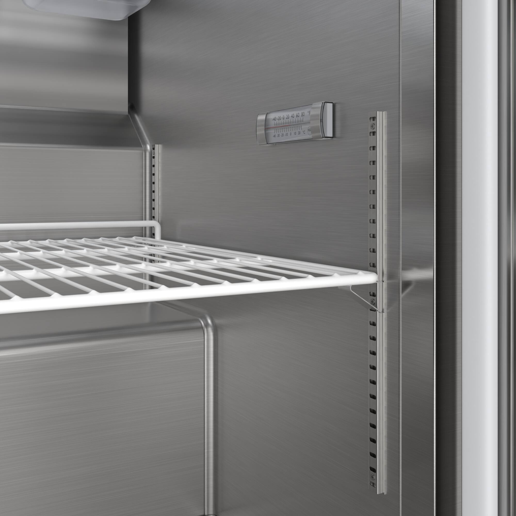 Alt View 6. Koolmore - 46 in. Commercial 2-Door Refrigeratd Salad and Sandwich Prep Table, 12 Pan Capacity and 14 Cu. Ft. of Storage - Stainless steel.