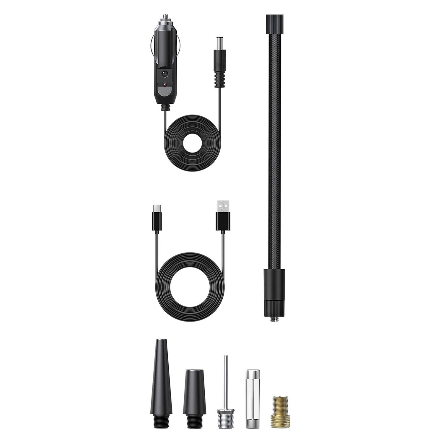 Alt View 6. National - NA-700PAC Road Force 150 PSI Portable Air Compressor, 6000 mAh Power Bank, Digital Display, Light, Valve Adapters - Black.