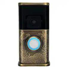 Front. Michael Healy - Coastal Video Doorbell Cover (Ring 3, 3 Plus, 4, Battery Plus and Battery Pro) - Antique Brass.