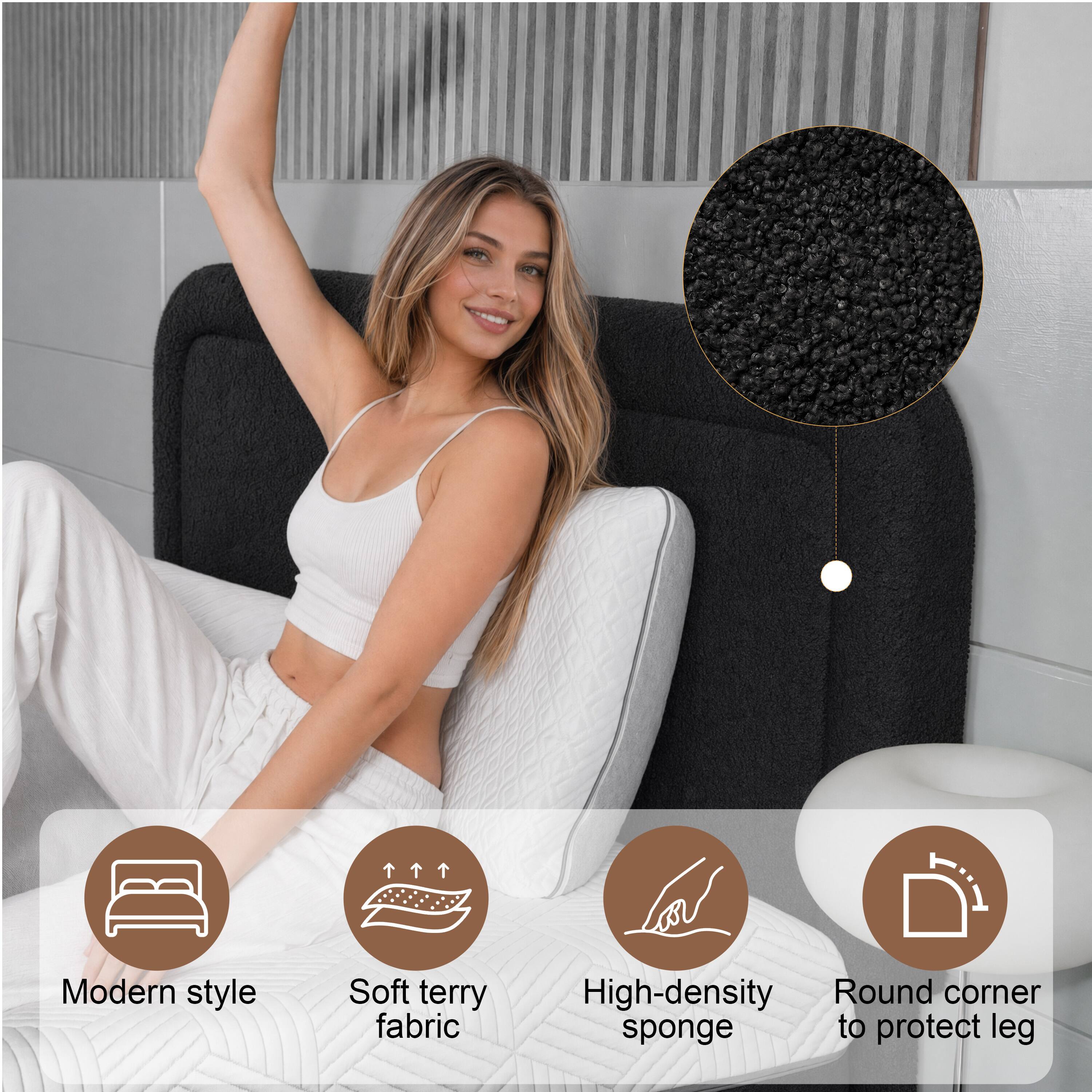Modern style  
Soft terry fabric  
High-density sponge  
Round corner to protect leg