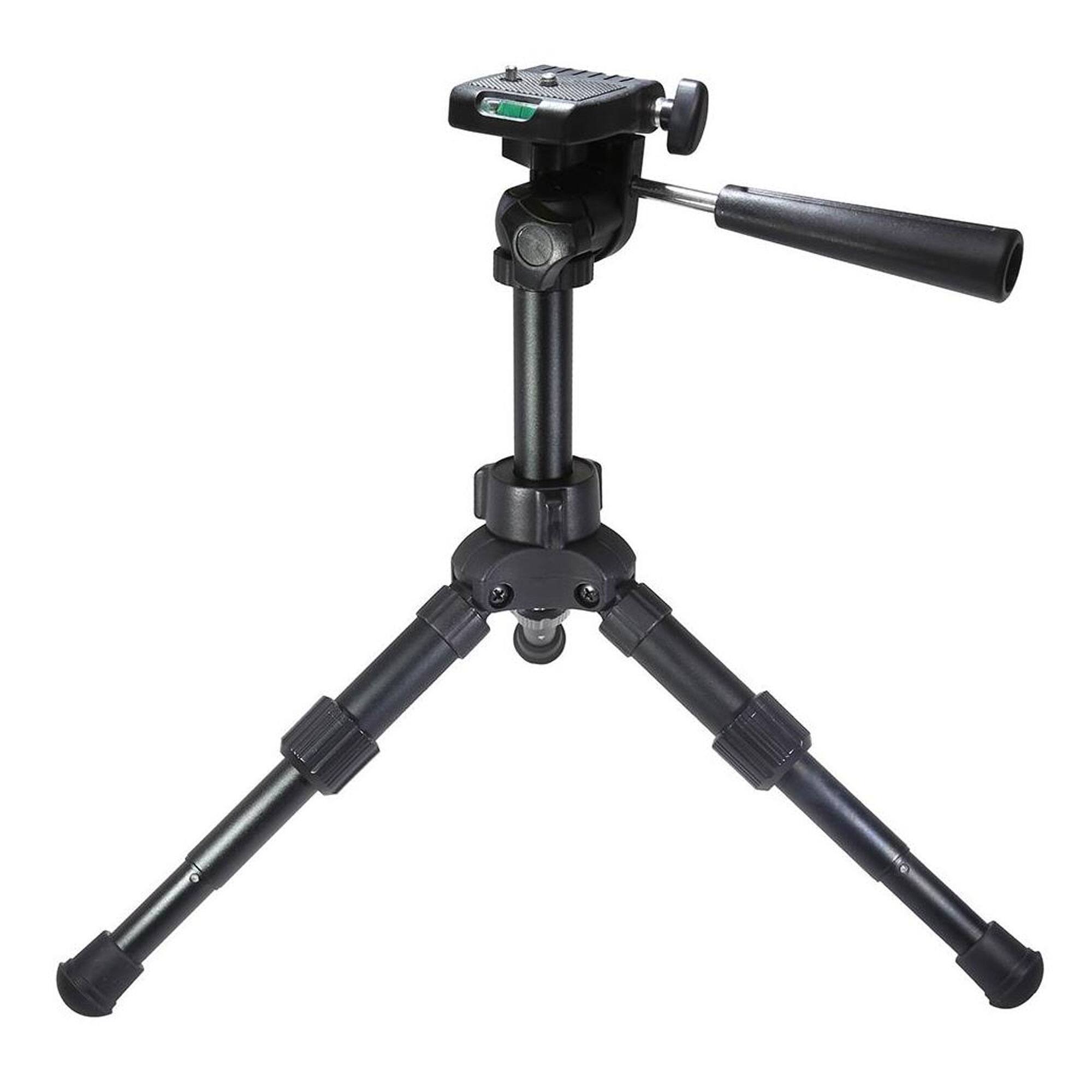 Back. Vidpro - 12-Inch Adjustable Height Heavy Duty Professional Table Top Tripod with 3-Way Pan Head Bubble Level 10lb Load Capacity - Black.