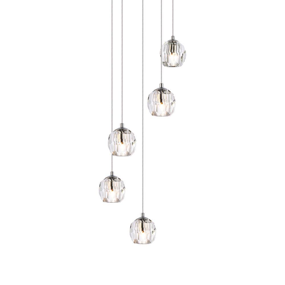 Alt View 4. Elegant Lighting - Eren 5 lights Chrome pendant - Chrome.
