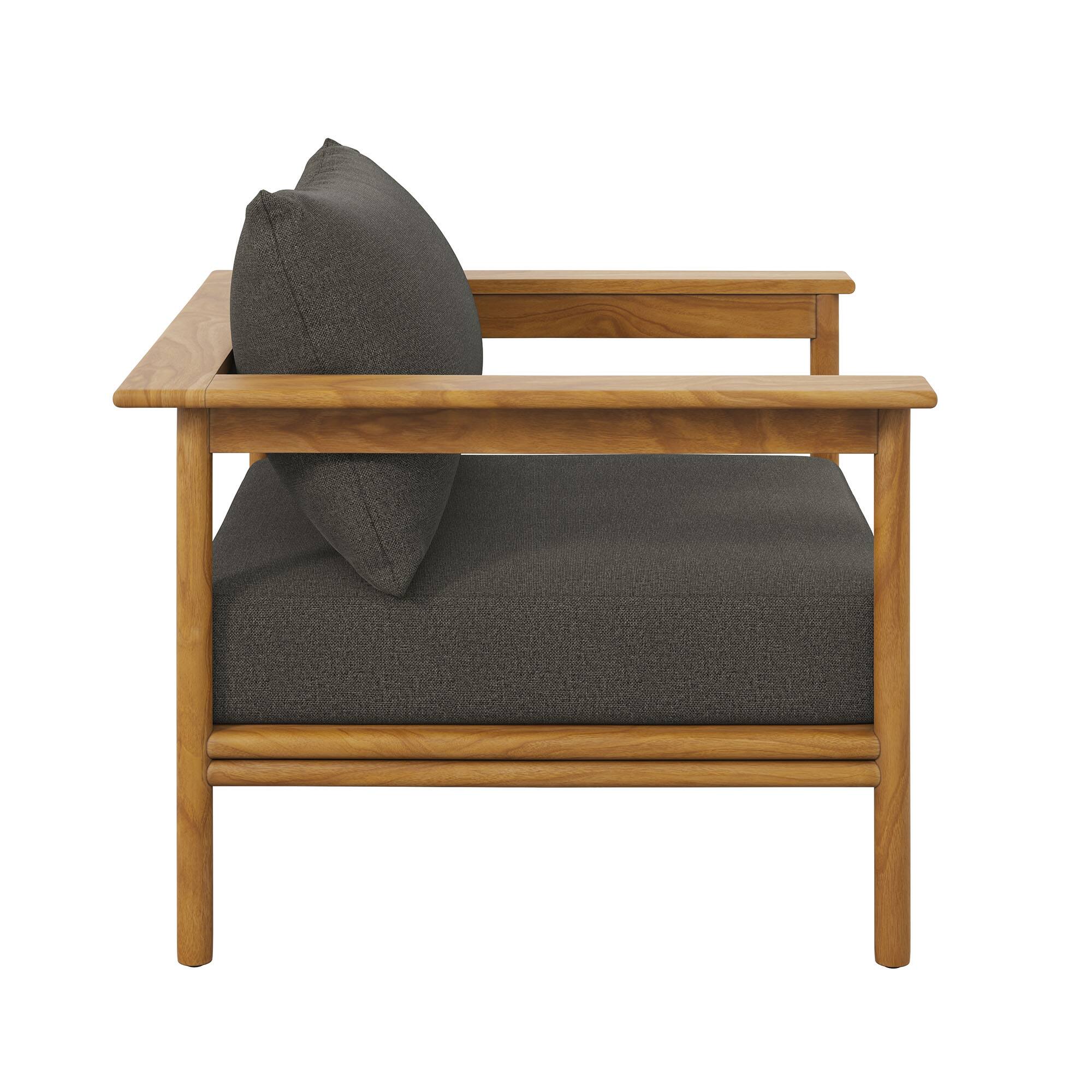 Alt View 3. Modway - Wren Outdoor Patio Teak Wood Armchair by Modway - Natural Flint Gray.