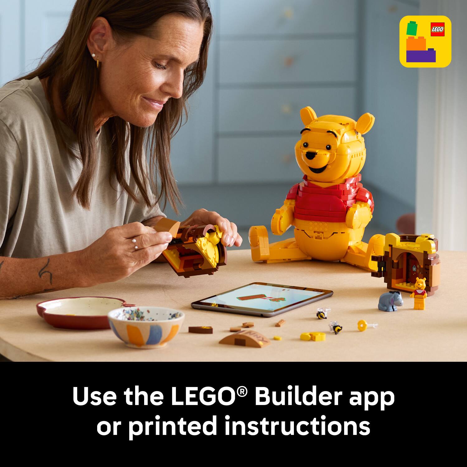 Use the LEGO® Builder app or printed instructions