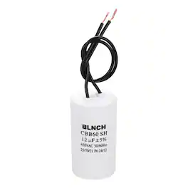 Unique Bargains - 12uF CBB60 Running Capacitor, AC 450V 2 Wire for Air Compressor, Washing Machine, Refrigerator, Air Conditioner - White