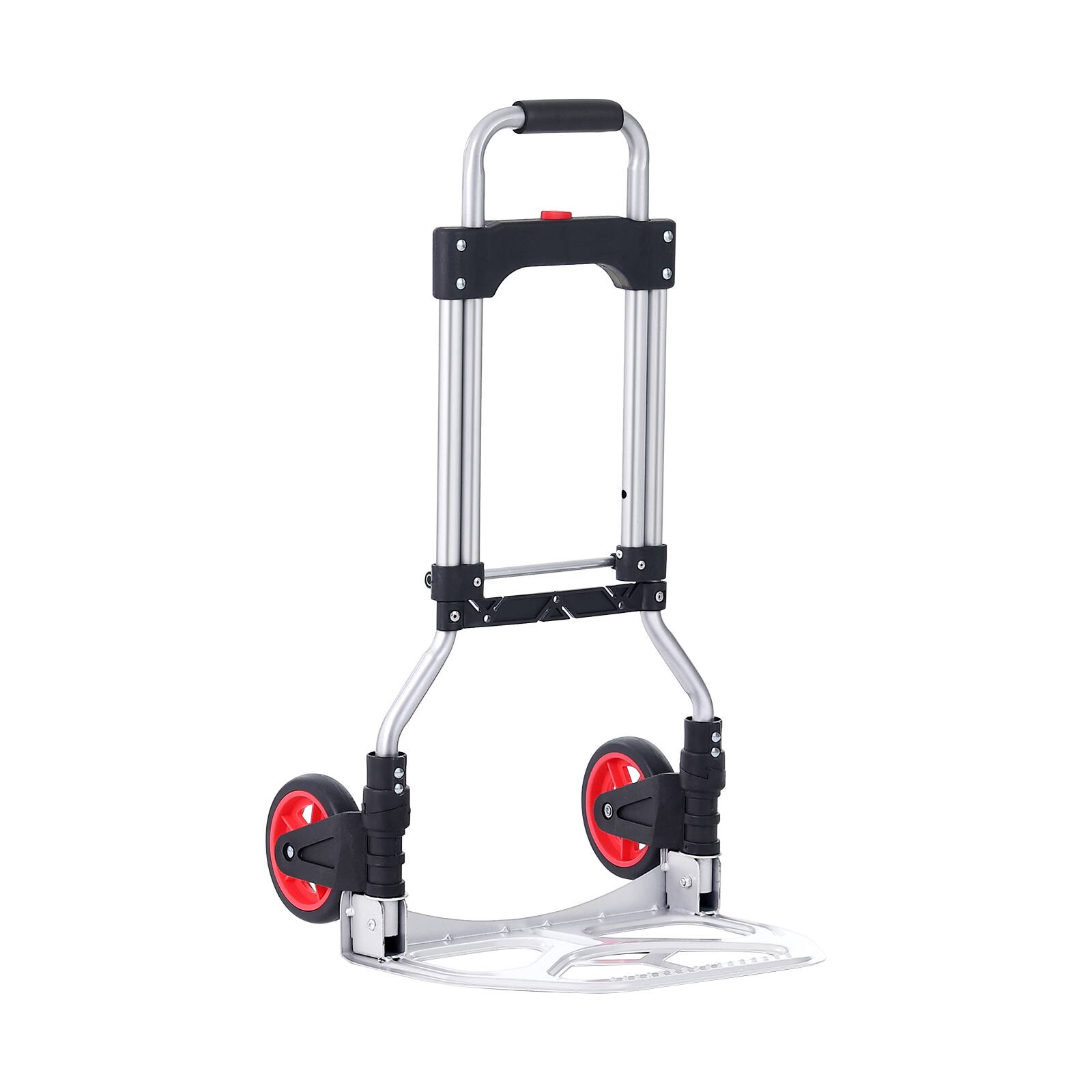 Alt View 2. LOVMOR - Folding Hand Truck and Dolly, 176-Lb Capacity Utility Cart with Telescoping Handle - Silver.