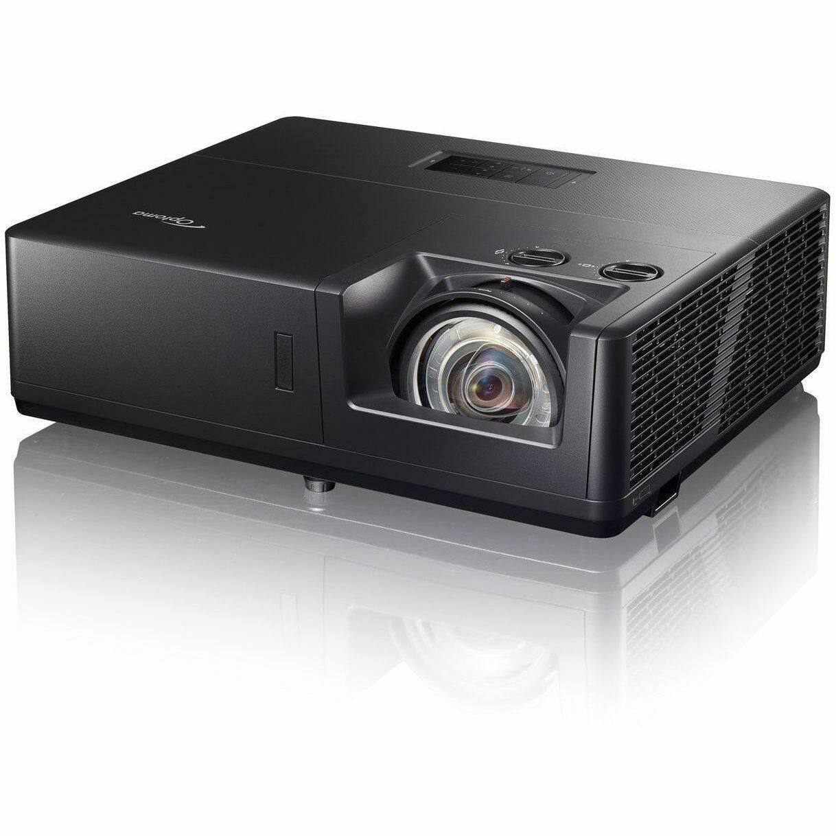 Alt View 4. Optoma - Optoma ZU607TST 3D Short Throw DLP Projector - 16:10 - Black - High Dynamic Range (HDR) - Front - 30000 Hour Normal Mode - 1.07 Billion Colors (30-bit).