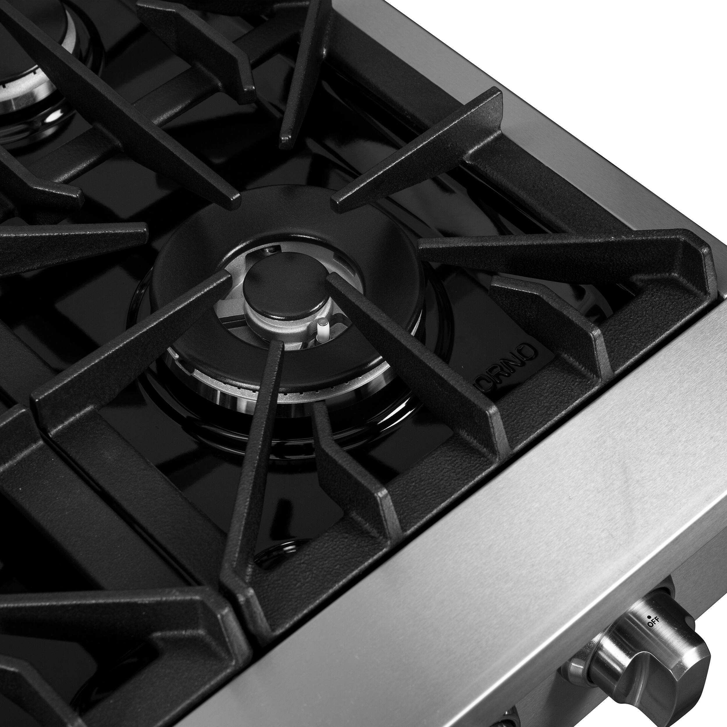 Alt View 19. Forno Appliances - Cossato 48" Built-In Gas Cooktop with 8 Sealed Burners and LP Conversion Kit - Stainless Steel.