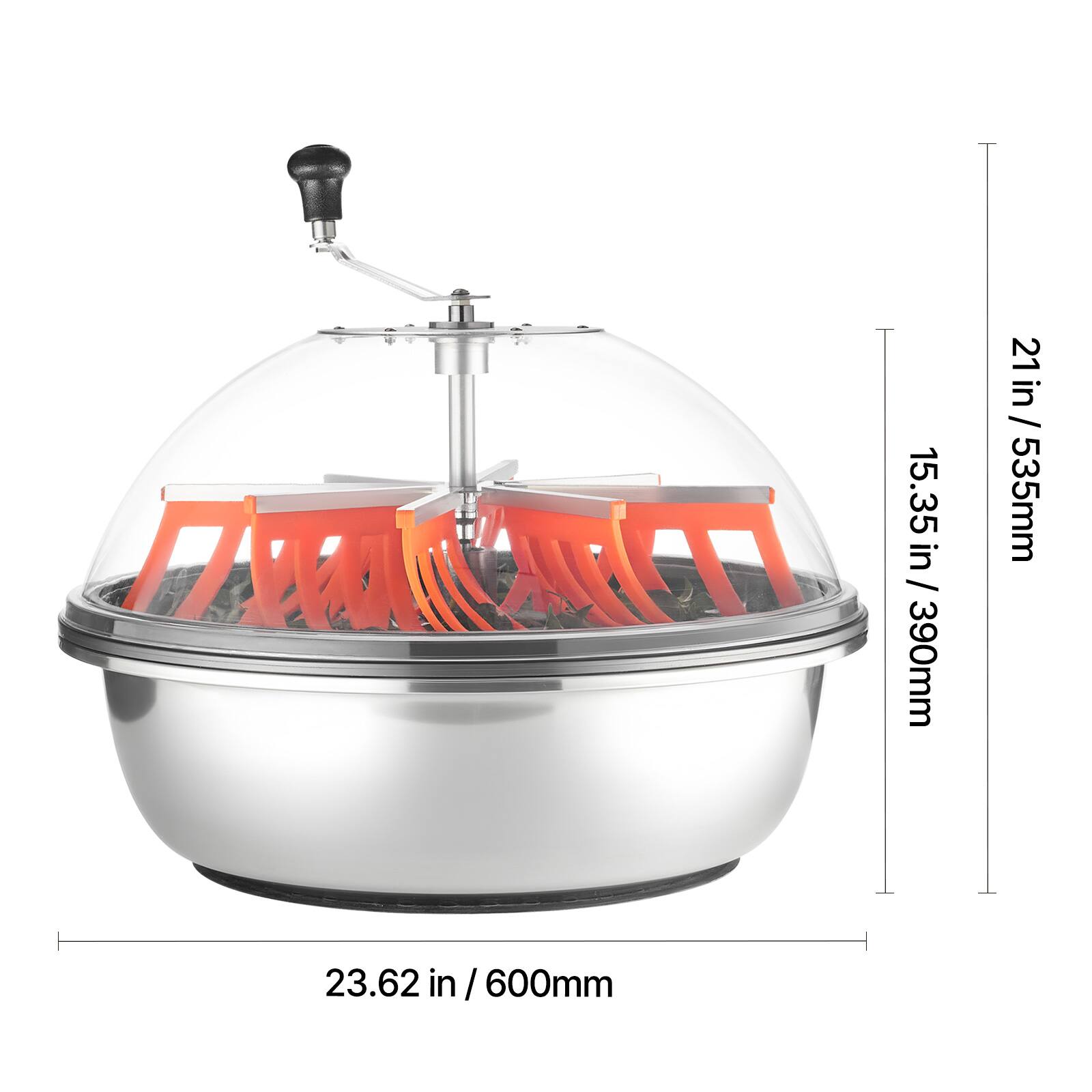 15.35 in / 390mm  
21 in / 535mm  
23.62 in / 600mm