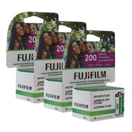 3x Fujifilm 200 Color Negative 35mm Film (36 Exposures) - Multi
