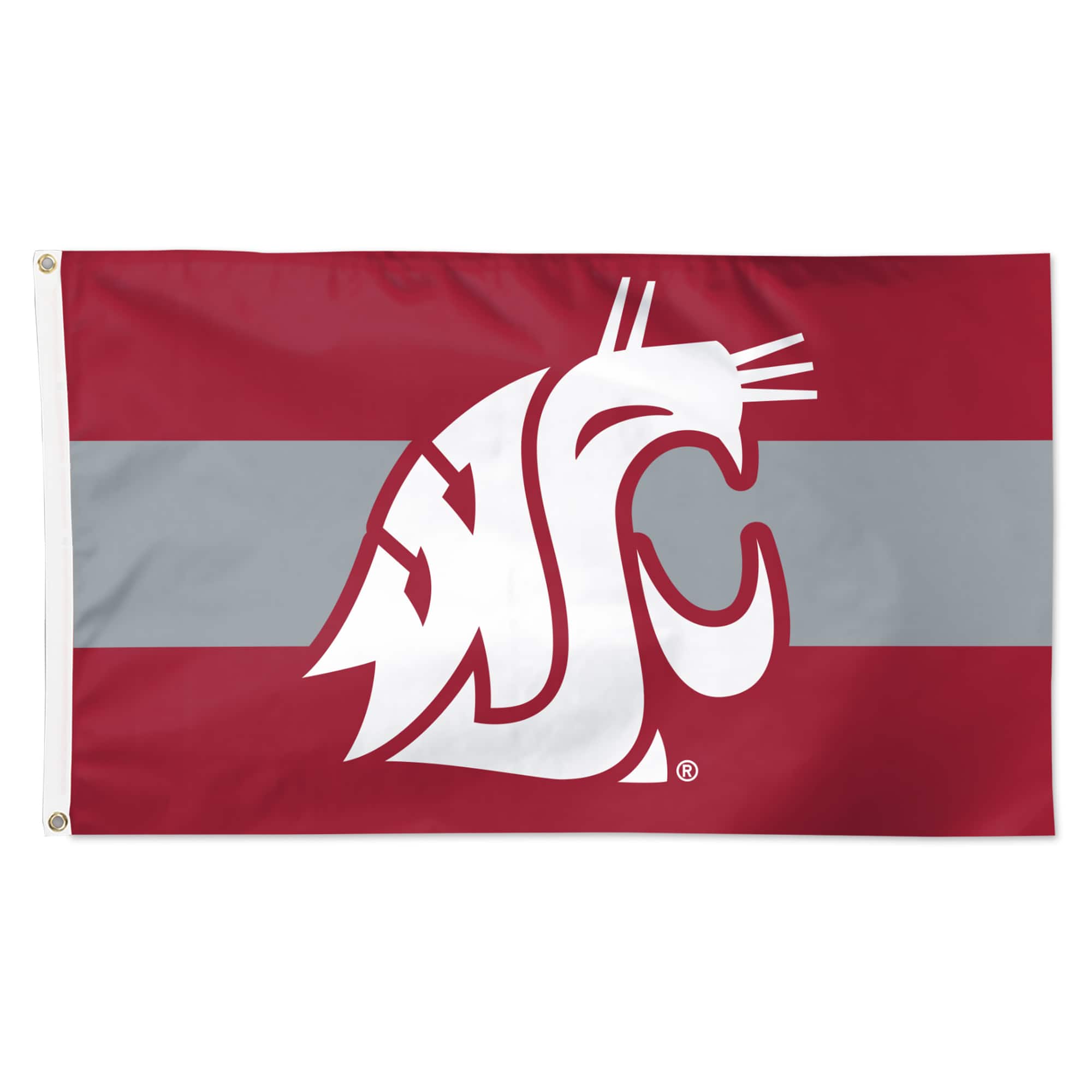 WinCraft - Washington State Cougars 3' x 5' Horizontal Stripe Deluxe Single-Sided Flag - Multicolor