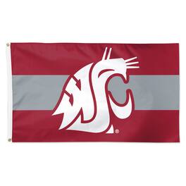 WinCraft - Washington State Cougars 3' x 5' Horizontal Stripe Deluxe Single-Sided Flag - Multicolor