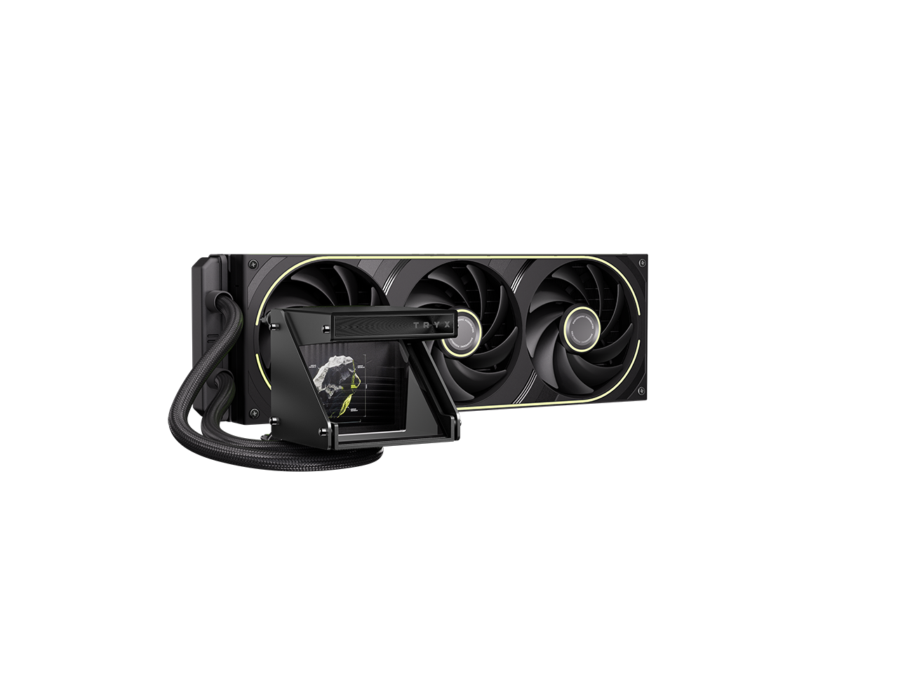 Alt View 2. TRYX - HOLO ARGB 360mm Holographic AIO Liquid Cooler - Black.