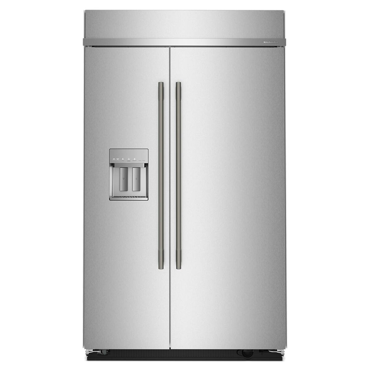 Alt View 4. KitchenAid - 29.4 Cu. Ft. Built-In Side-by-Side Refrigerator with Exterior Water and Ice Dispenser with Measured Fill - Stainless Steel with PrintShield Finish.