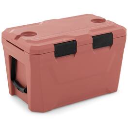 Gymax - 37 QT Insulated Portable Cooler w/2 Cup Holders Bottle Opener & Drain Plug - Pink