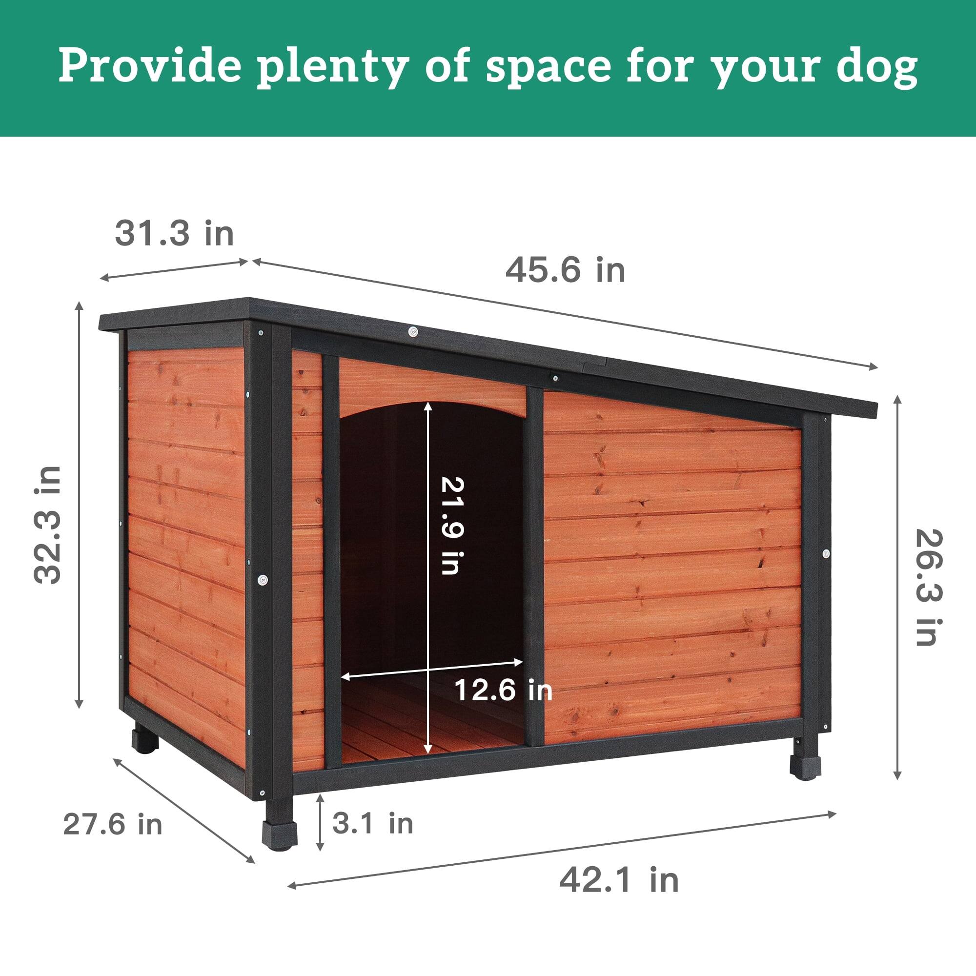 Provide plenty of space for your dog

- 31.3 in
- 45.6 in
- 32.3 in
- 21.9 in
- 12.6 in
- 26.3 in
- 27.6 in
- 3.1 in
- 42.1 in