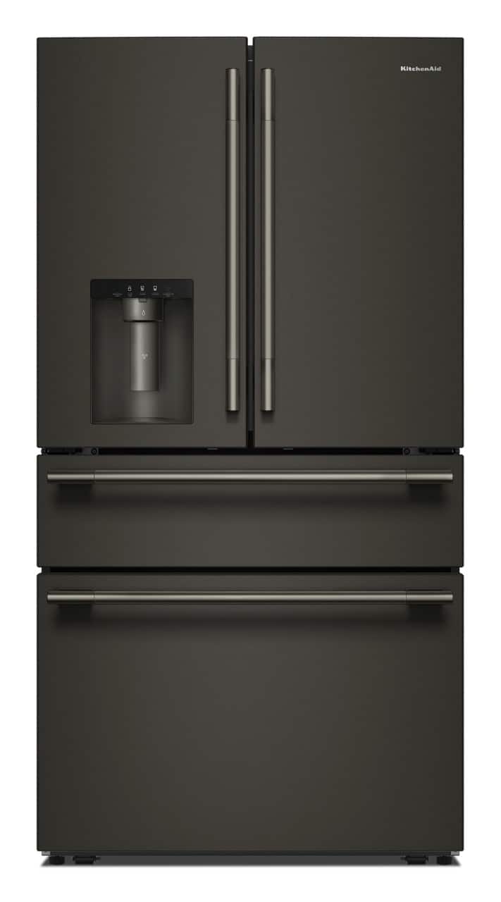 KitchenAid - 29 Cu. Ft. French Door Refrigerator with Exterior Water and Ice and FreshChill Full-Width Refrigerated Drawer - Black Ore