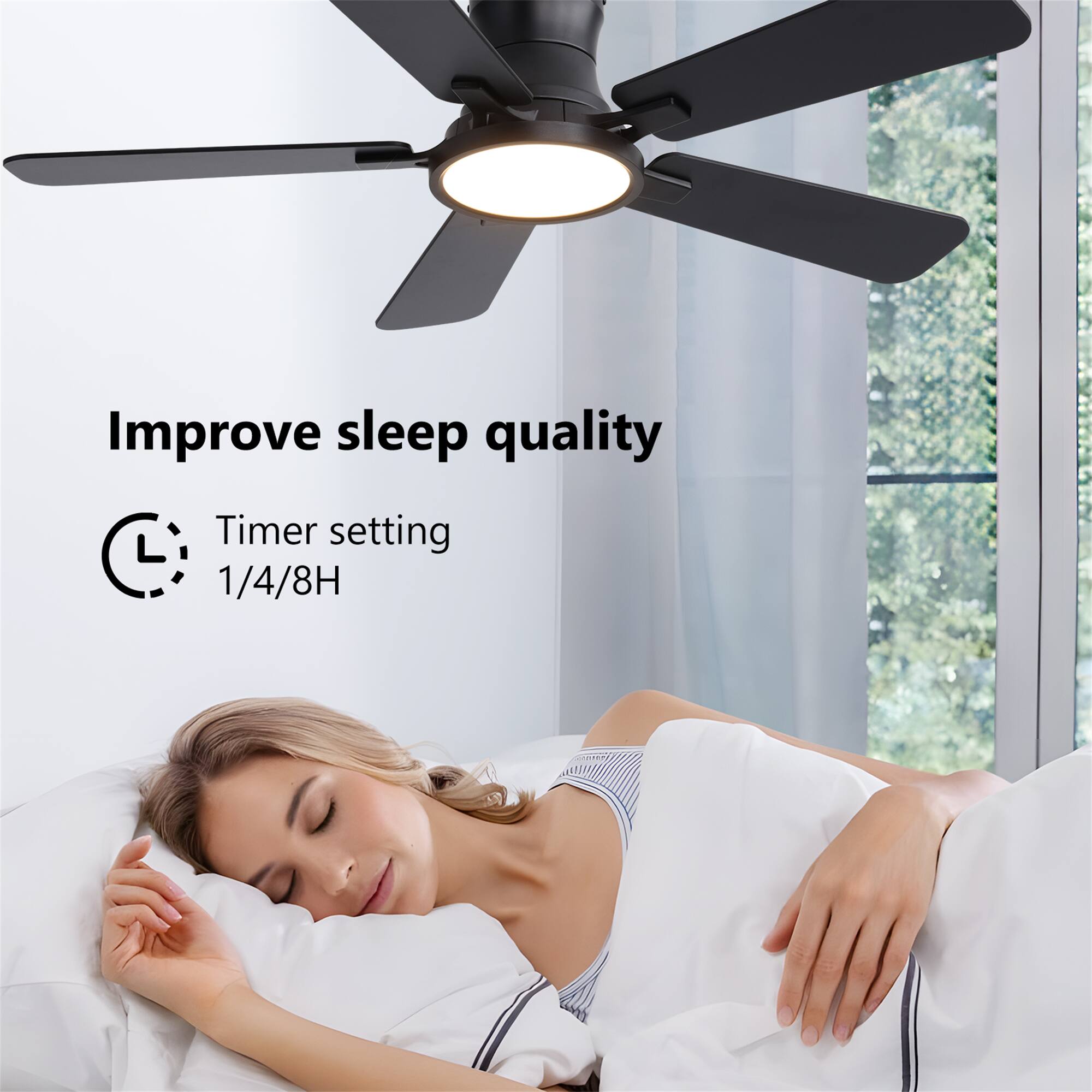 Improve sleep quality

Timer setting
1/4/8H