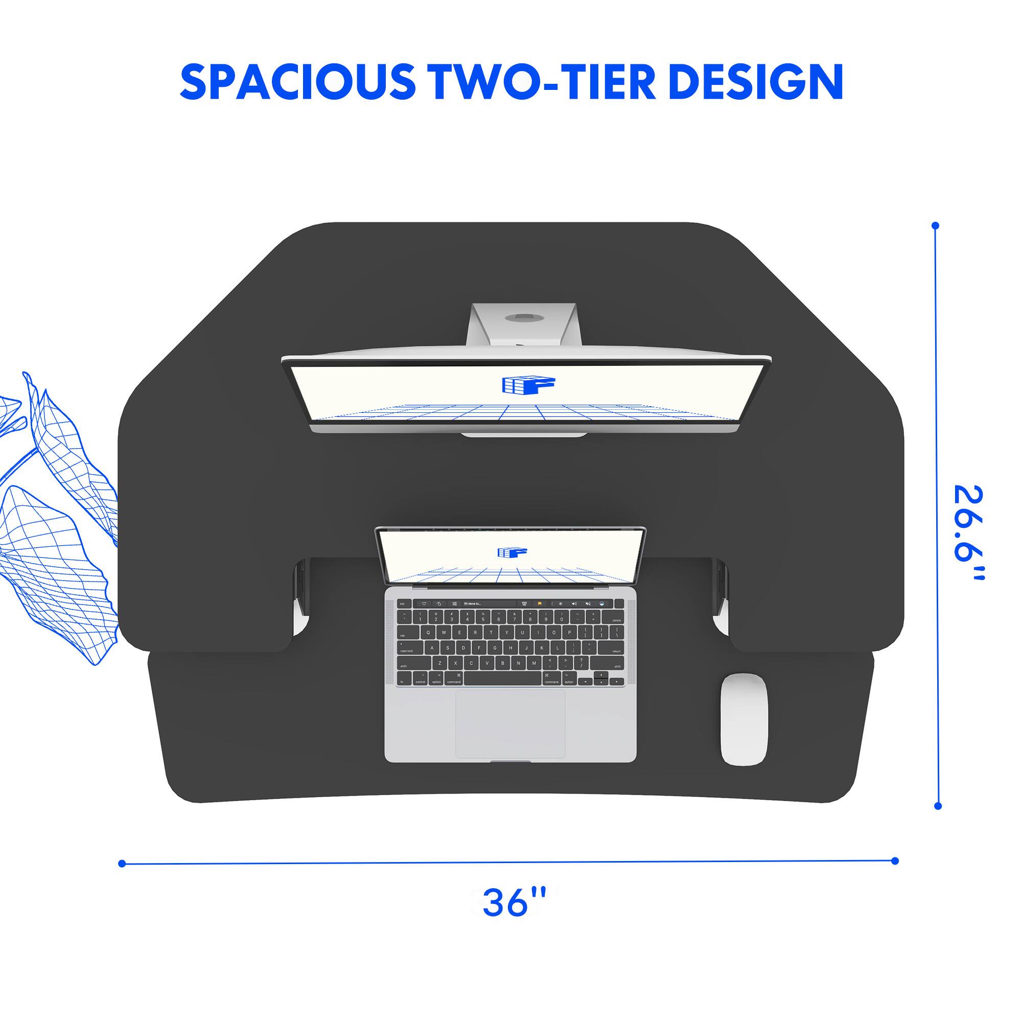 SPACIOUS TWO-TIER DESIGN

- 36"
- 26.6"