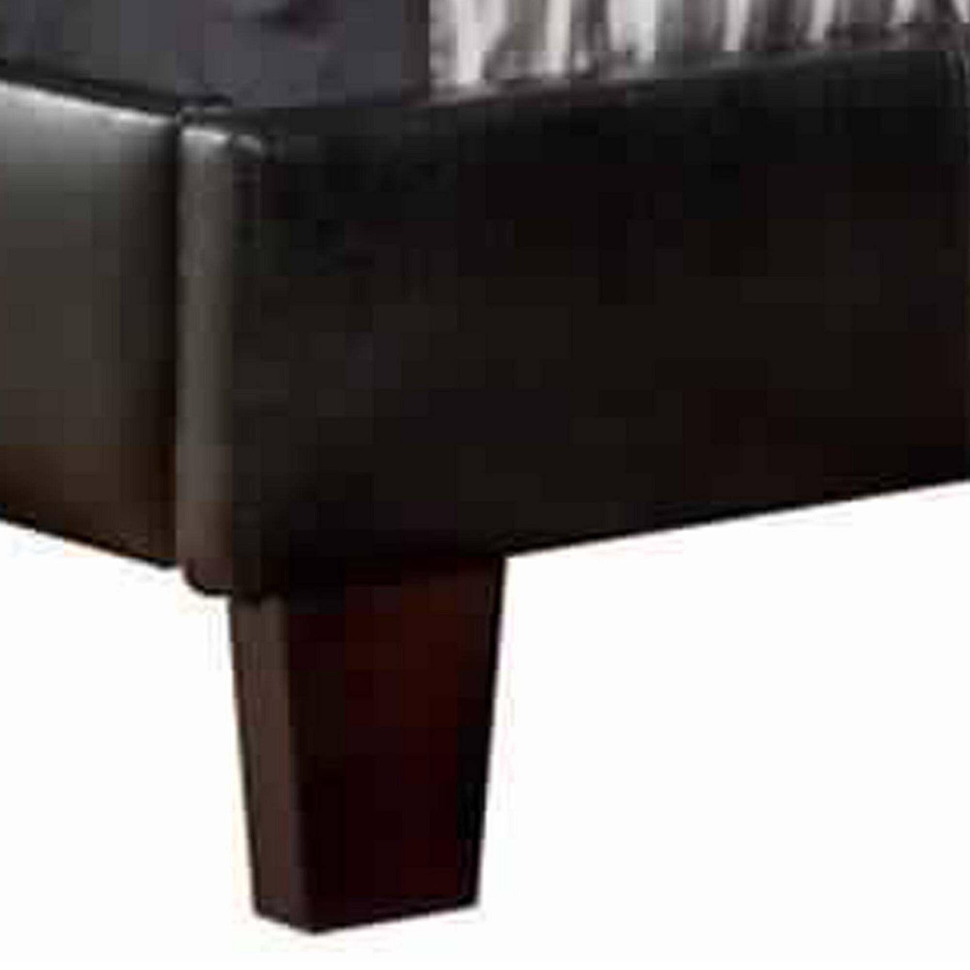 Alt View 1. Manhattan Lane - Platform Style Leatherette California King Bed with Tapered Feet - Brown.
