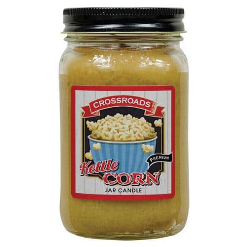 BreeBe - Kettle Corn 12oz. Pint Jar Candle - Yellow