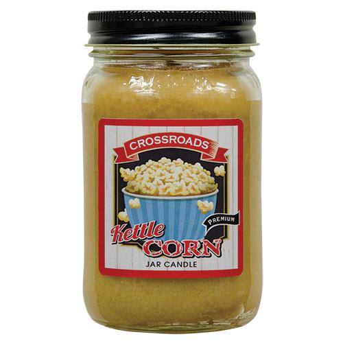 CROSSROADS  
PREMIUM  
Kettle CORN  
JAR CANDLE