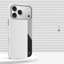 Dteck - Magnetic Case for Apple iPhone 17 Pro, Leather Texture Shockproof Protective Cover, Enhanced Camera Protection - White