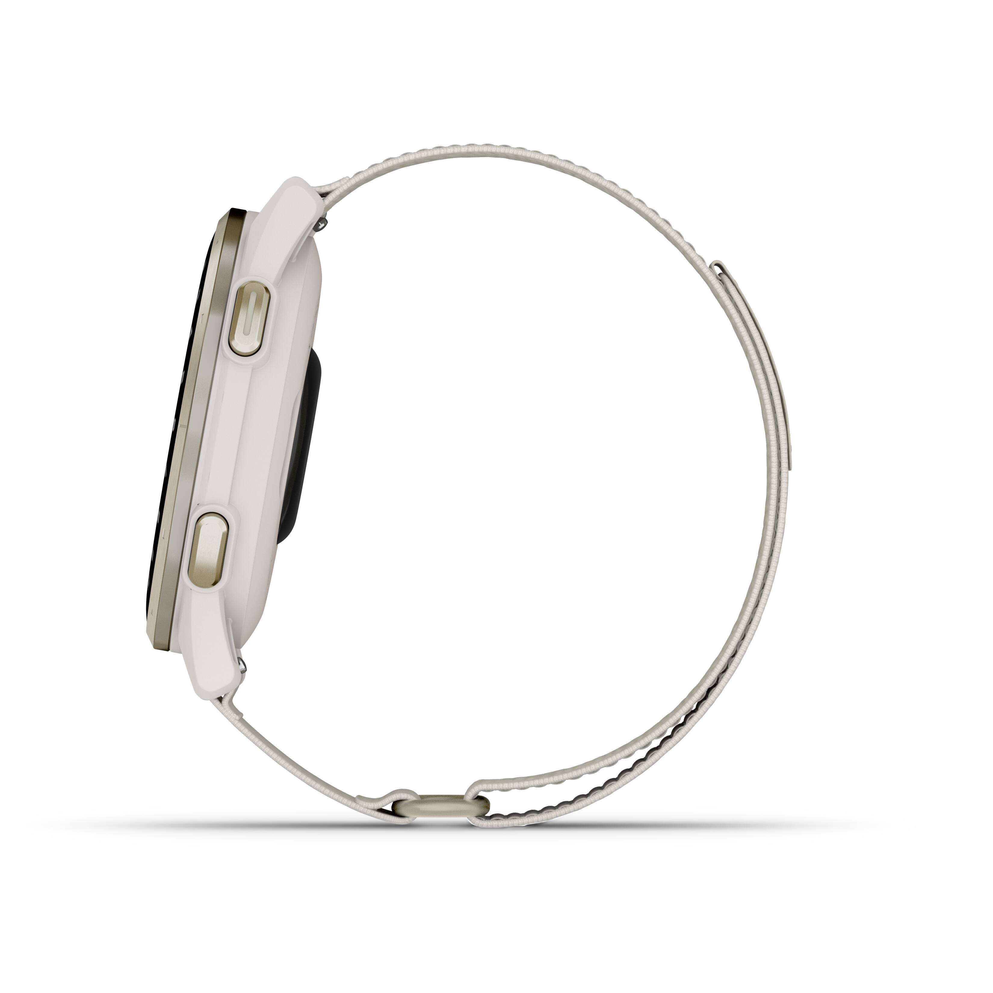 Alt View 7. Garmin - Approach S50 GPS Smartwatch 43mm Anodized Aluminum - Cream Gold Aluminum Bezel with Nylon Band.