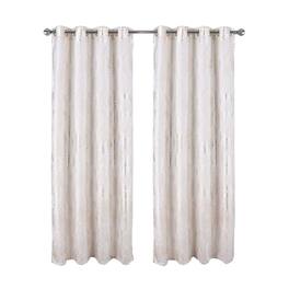 RT Designers Collection - RT Designer Collection Hailey Halo Foil Blackout Grommet Curtain Panel 52" x 90" - White