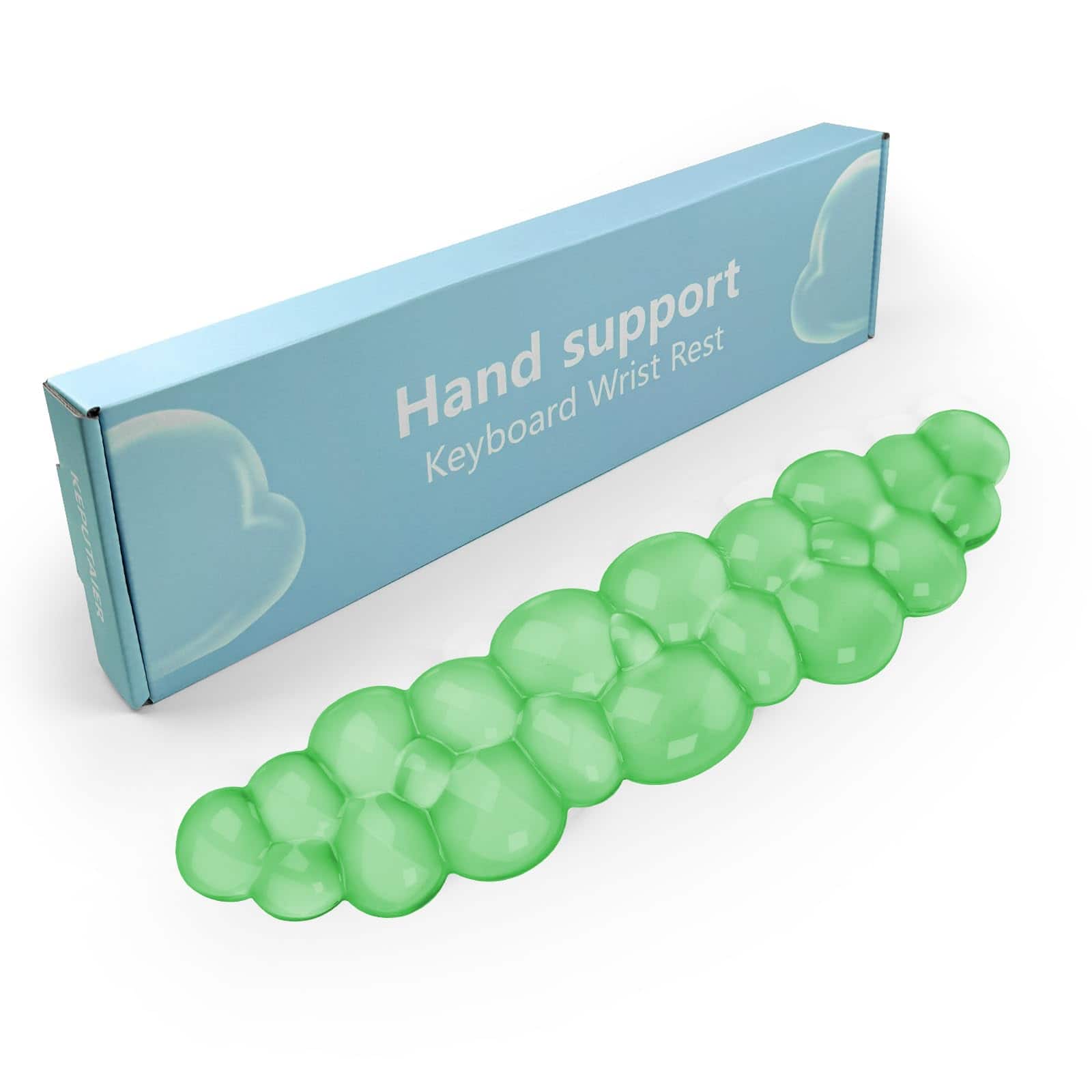 Comfort Essence - Gel Cloud And Mouse Wrist Rest Cute Support Arm For Typing Reliefsuitable Officecomputerlaptopgamingwhite - Transparent Green
