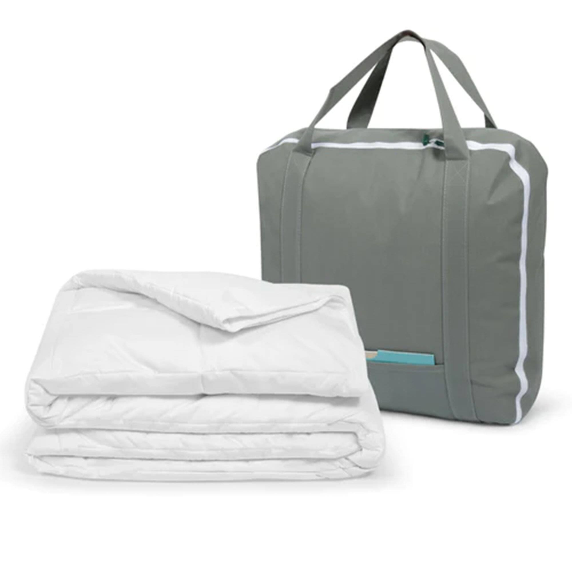 Alt View 5. Sleepgram - Sleepgram Queen Sized Pre Shrunk Lightweight Embroidered Cotton Comforter, White - White.