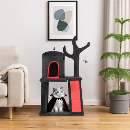 Front. Winado - Gothic Cat Scratching Post Multi Style Activity Ghost for Indoor Halloween House.