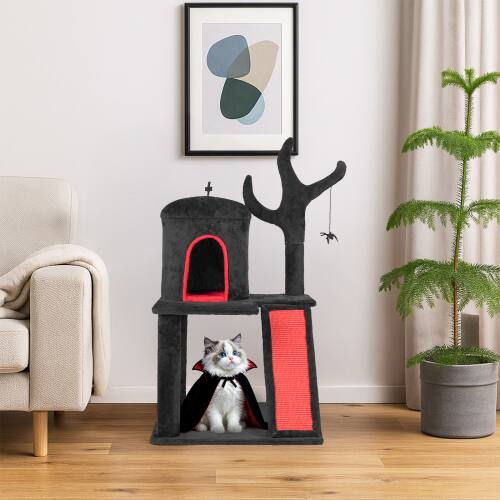 Front. Winado - Gothic Cat Scratching Post Multi Style Activity Ghost for Indoor Halloween House.