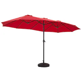 Mondawe - Double-Sided Rectangular Outdoor Twin Patio Market Umbrella - Red