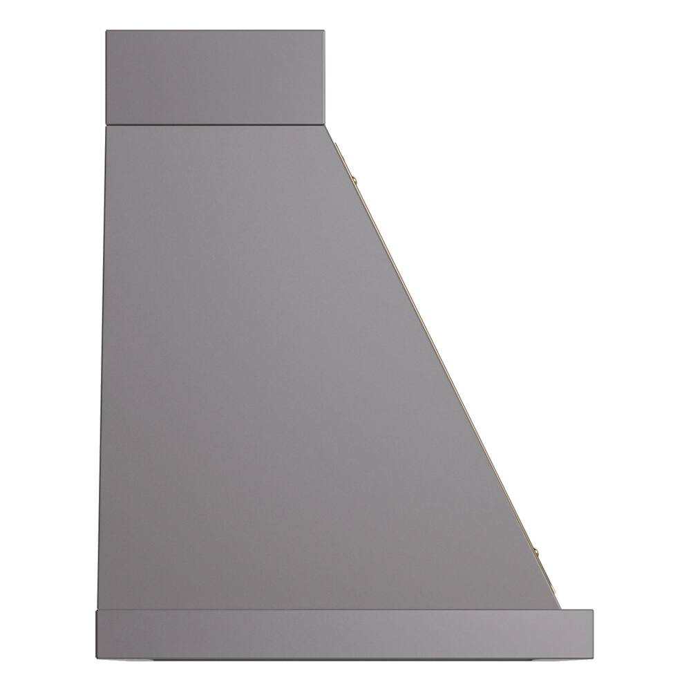 Alt View 3. ILVE - ILVE Nostalgie II Series 30 in. Noblesse Wall Mount Range Hood with 600 CFM (Brass Trim) - Graphite Matte.