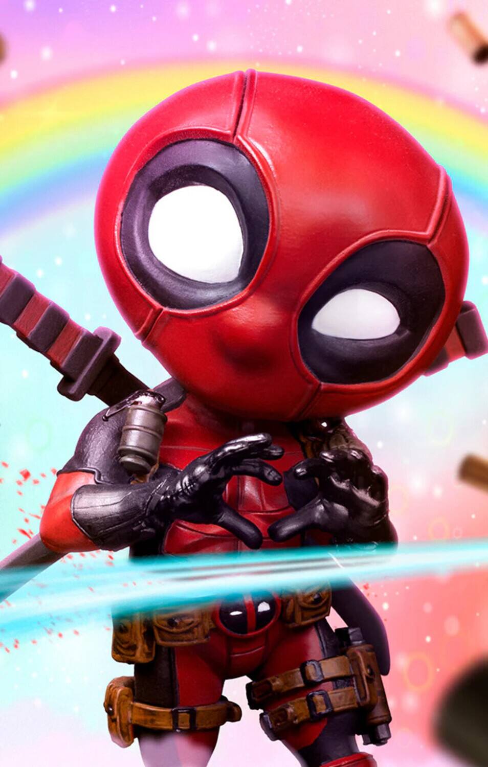 Alt View 3. Iron Studios - Iron Studios - Marvel Comics - MiniCo - Deadpool Figure   - COLLECTIBLES - Multicolor.