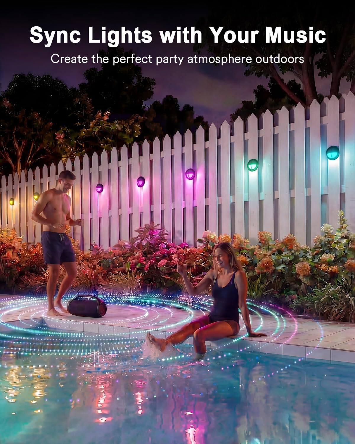 Sync Lights with Your Music  
Create the perfect party atmosphere outdoors