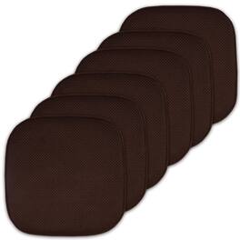 Sweet Home Collection - Honeycomb Memory Foam No Slip Back 16" x 16" Chair Pad Cushion, 6-Pack - Brown
