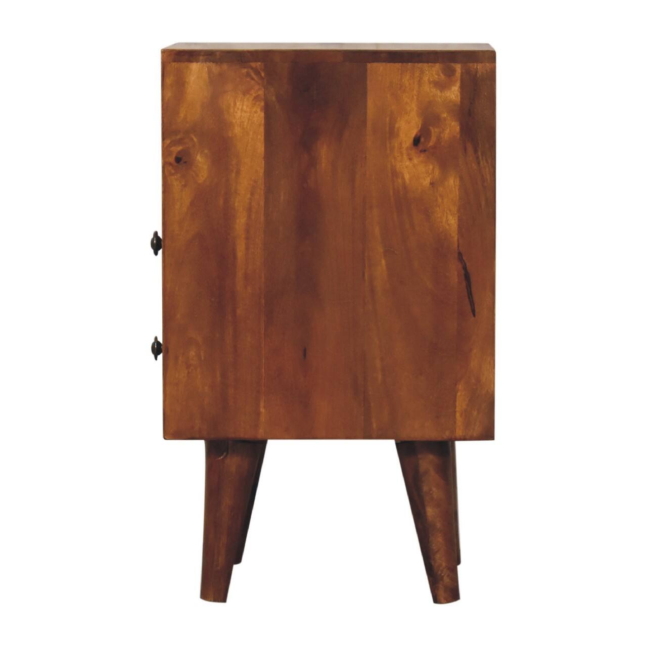 Alt View 5. Artisan Furniture - Artisan Furniture Solid Wood Mini Classic Chestnut Nightstand, 2 Drawer, 1 Open Shelve, Brown - Chestnut.