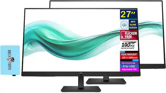 27" Anti Glare Screen, Flicker Free, 100Hz Refresh Rate, VESA Mount 100 x 100mm, -5 to +20 Adjustable Tilt