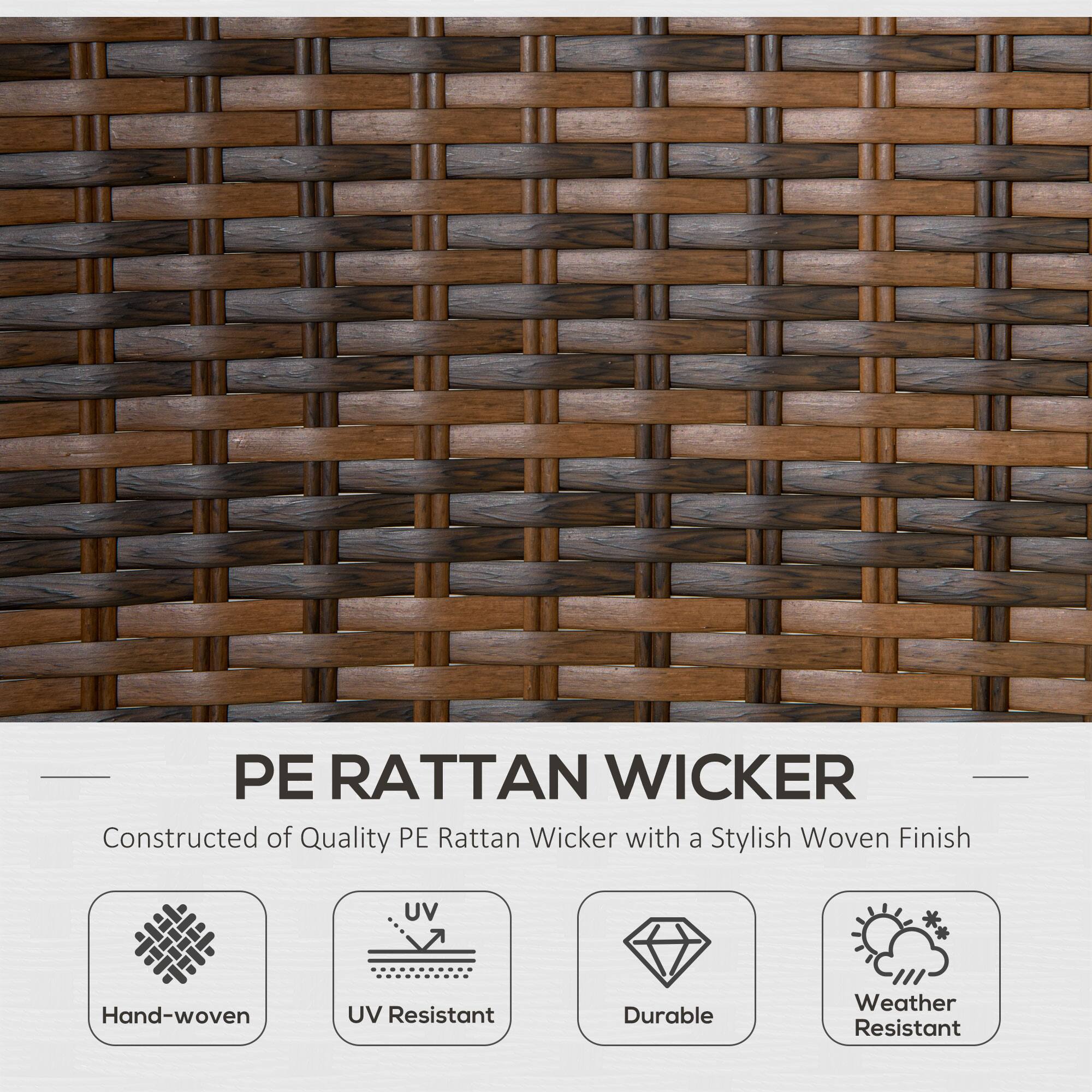 PE RATTAN WICKER, Constructed of Quality PE Rattan Wicker with a Stylish Woven Finish, Hand-woven, UV Resistant, Durable, Weather Resistant