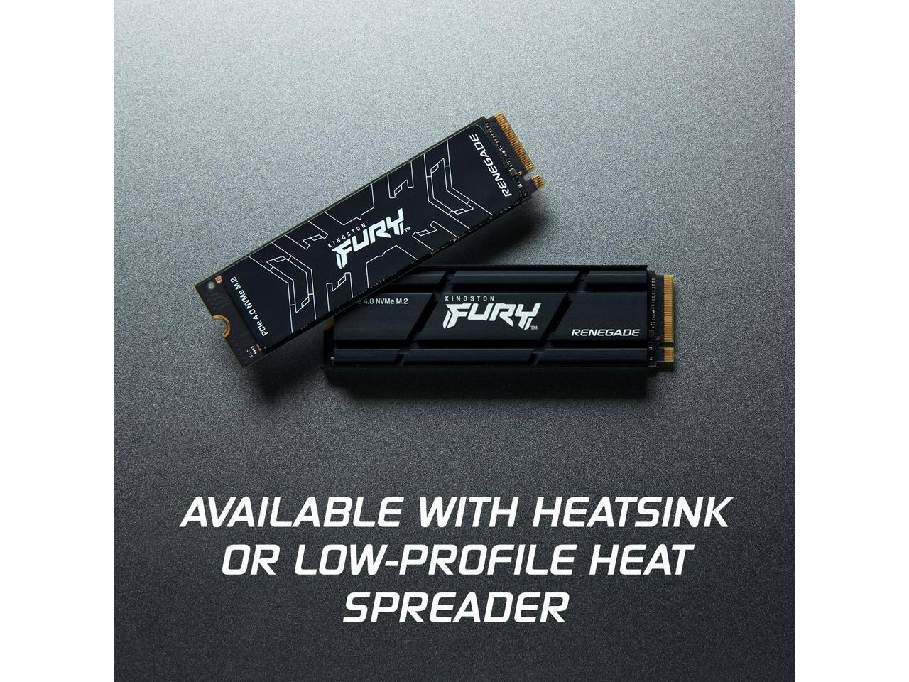 M.2 NVMe 4.0 PCIe E  
KINGSTON FURY RENEGADE  
AVAILABLE WITH HEATSINK OR LOW-PROFILE HEAT SPREADER