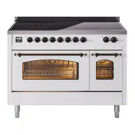 ILVE - Nostalgie II 48 inch Induction Range with 6 Induction Elements - White