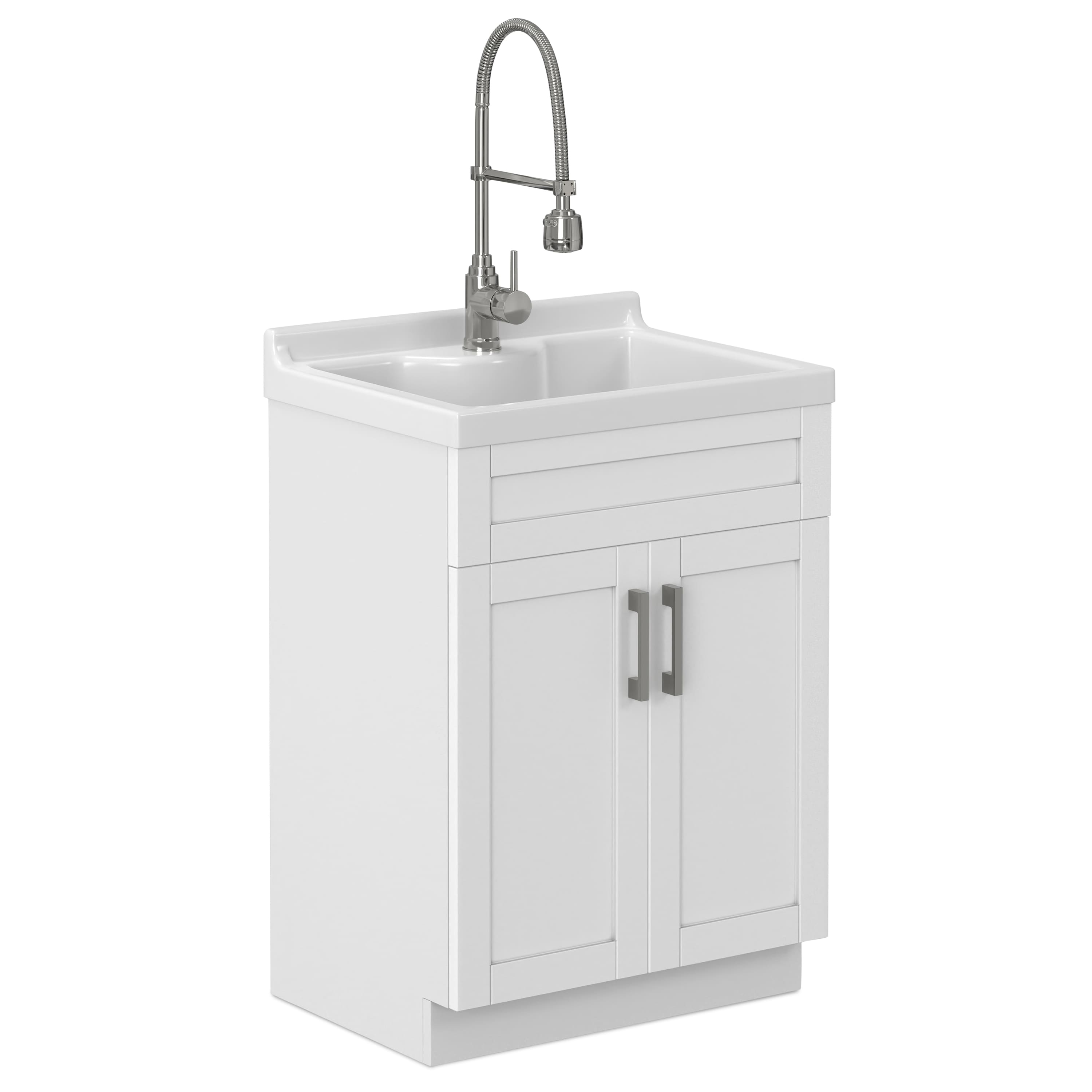 Hennessy Deluxe All-In-One 24-inch Laundry Cabinet with Faucet and ABS Sink
