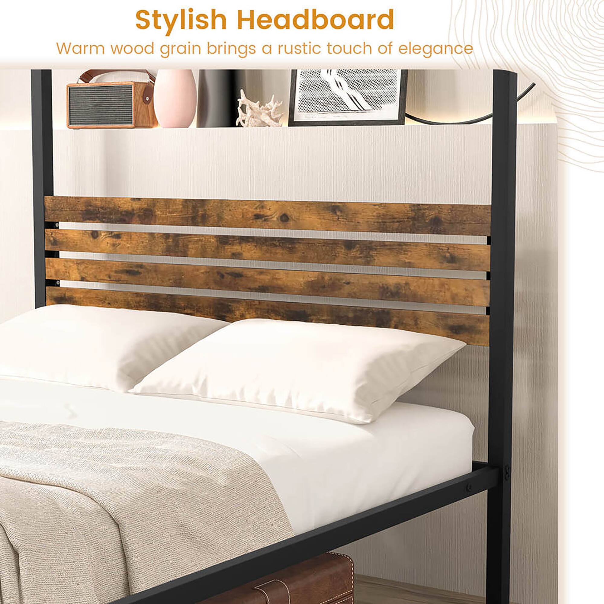 Stylish Headboard
Warm wood grain brings a rustic touch of elegance