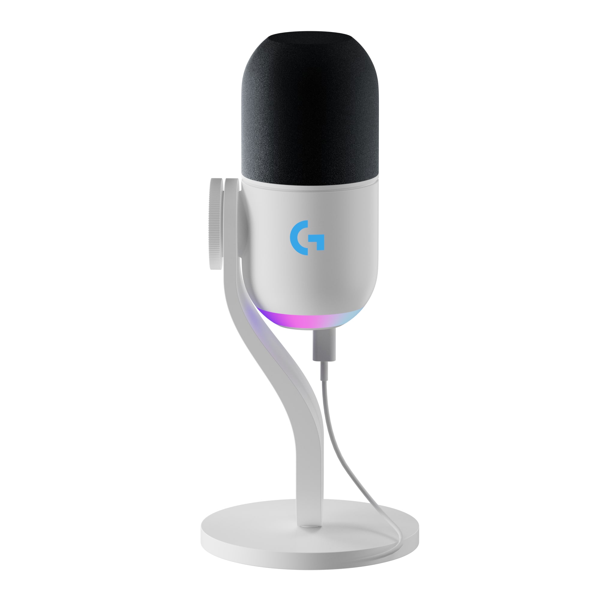 Logitech - Yeti GX Wired Supercardioid Dynamic Gaming Microphone with LIGHTSYNC RGB Lights - White - Front_Zoom